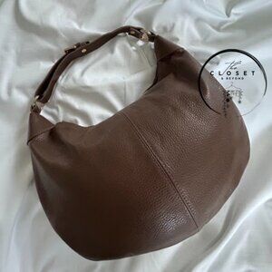 Quince Italian Leather Dark Taupe Shoulder Bag